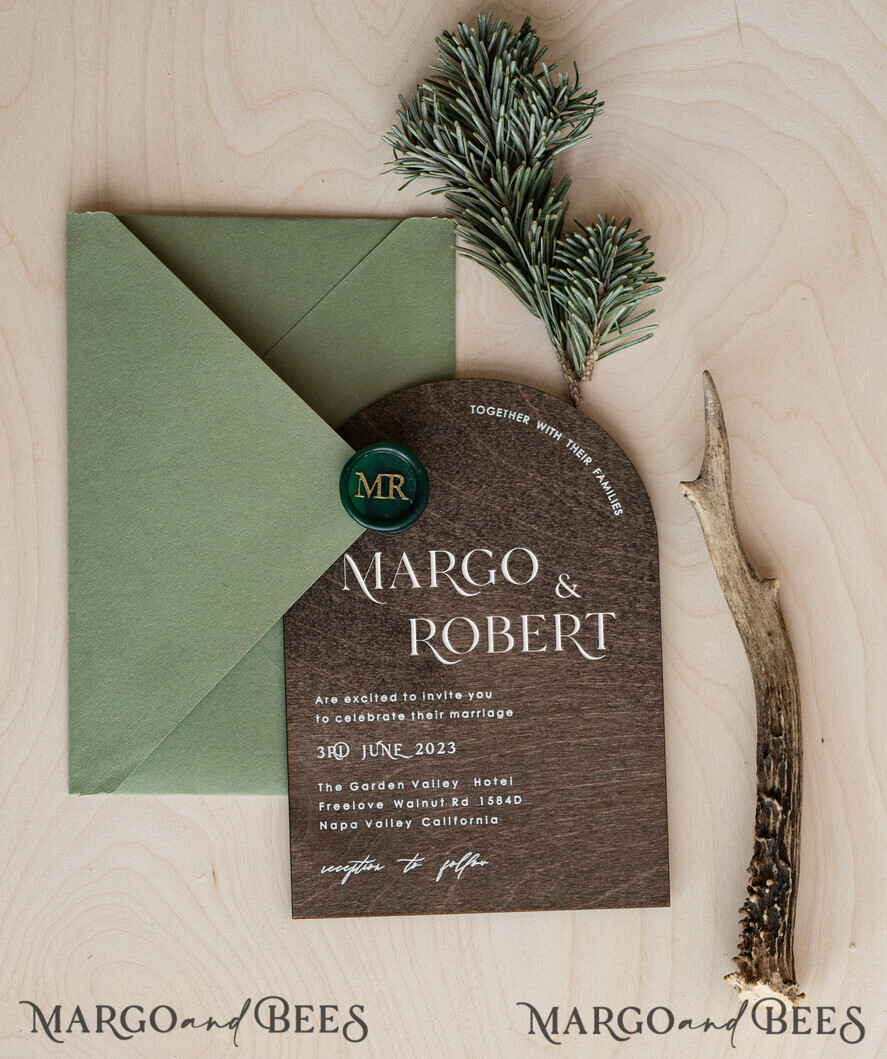 WEDDING INVITATIONS forest / Mountains / woodland theme Forest Wood Wedding Invitation Suite, Modern Rustic Wedding Invites, Natural Wooden Invitations Suite Wedding Cards, Green Wedding Invitations, Misty Forest Frosted wedding Invitation suite, Pine trees Wedding Invite
