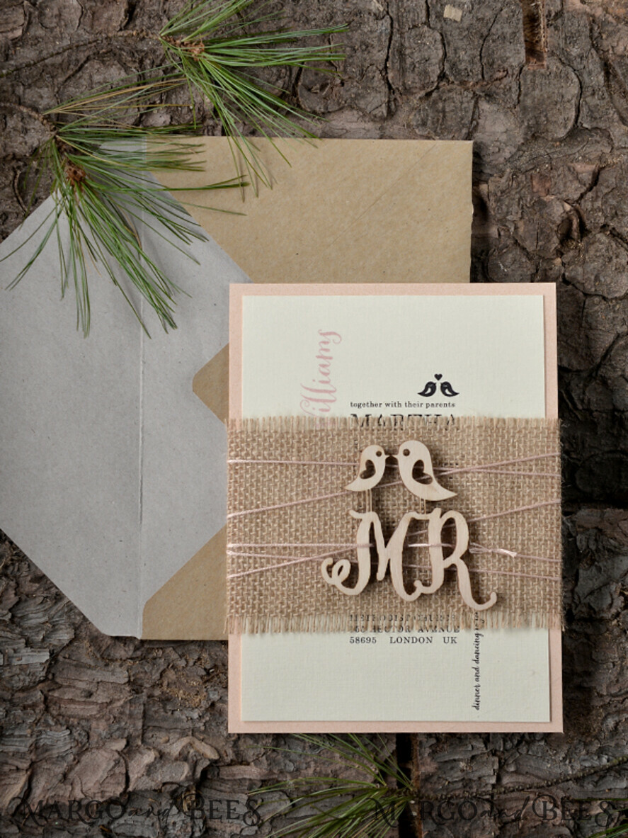 WEDDING INVITATIONS forest / Mountains / woodland theme Wedding invitations custom colors, rustic barn invites