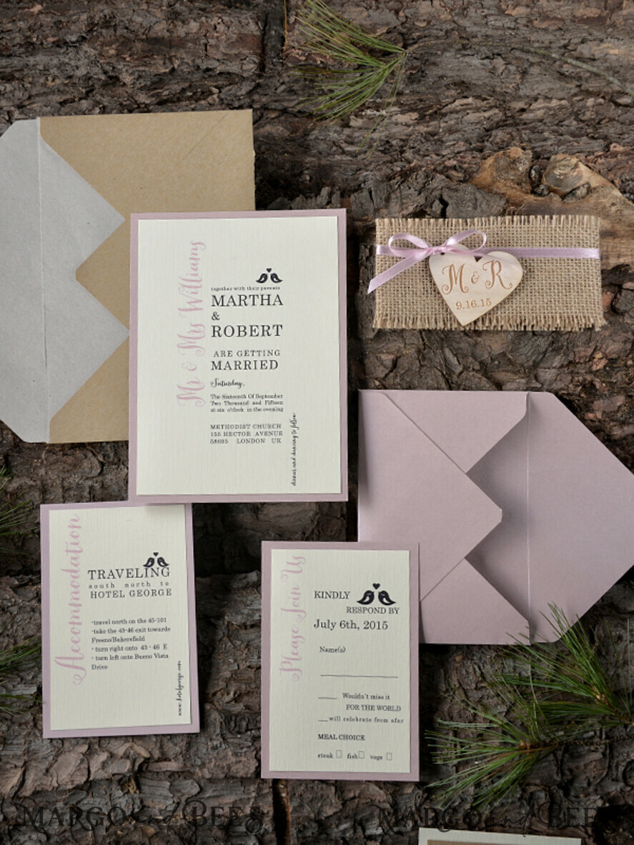 HOCHZEITS EINLADUNGEN Wald / Berge / Waldlandschaft Thema Personalisierte Hochzeitskarten, Holz-Einladungen