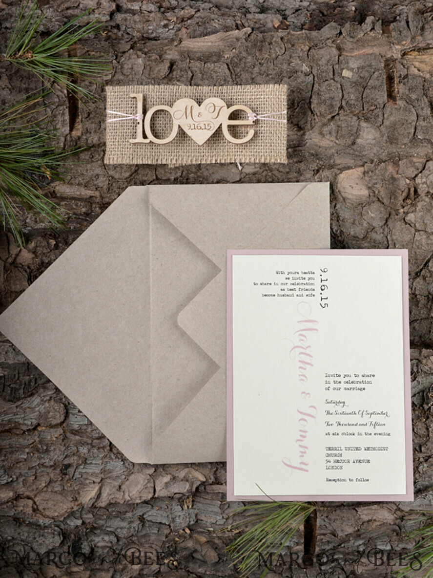 WEDDING INVITATIONS forest / Mountains / woodland theme Wedding invitations cards, rustic wood stationery