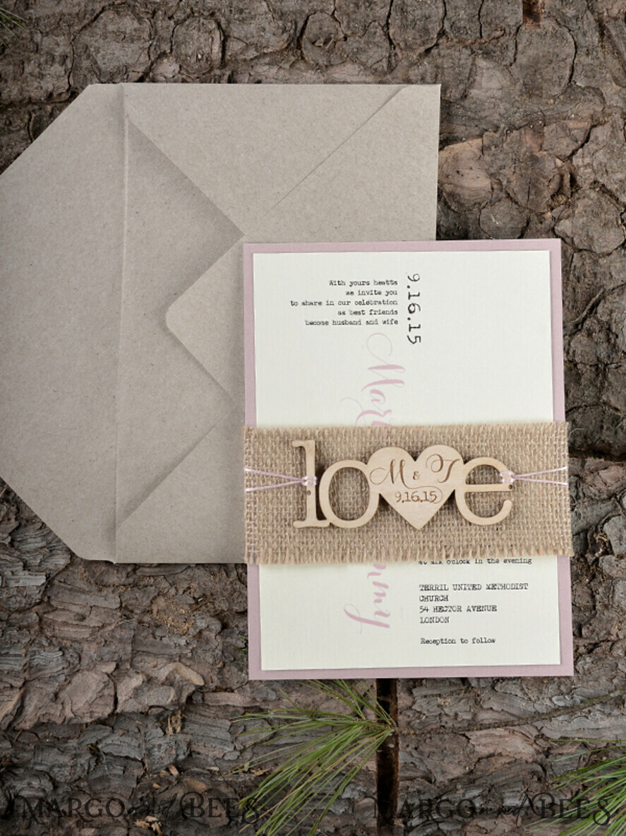 WEDDING INVITATIONS forest / Mountains / woodland theme Wedding invitations cards, rustic wood stationery