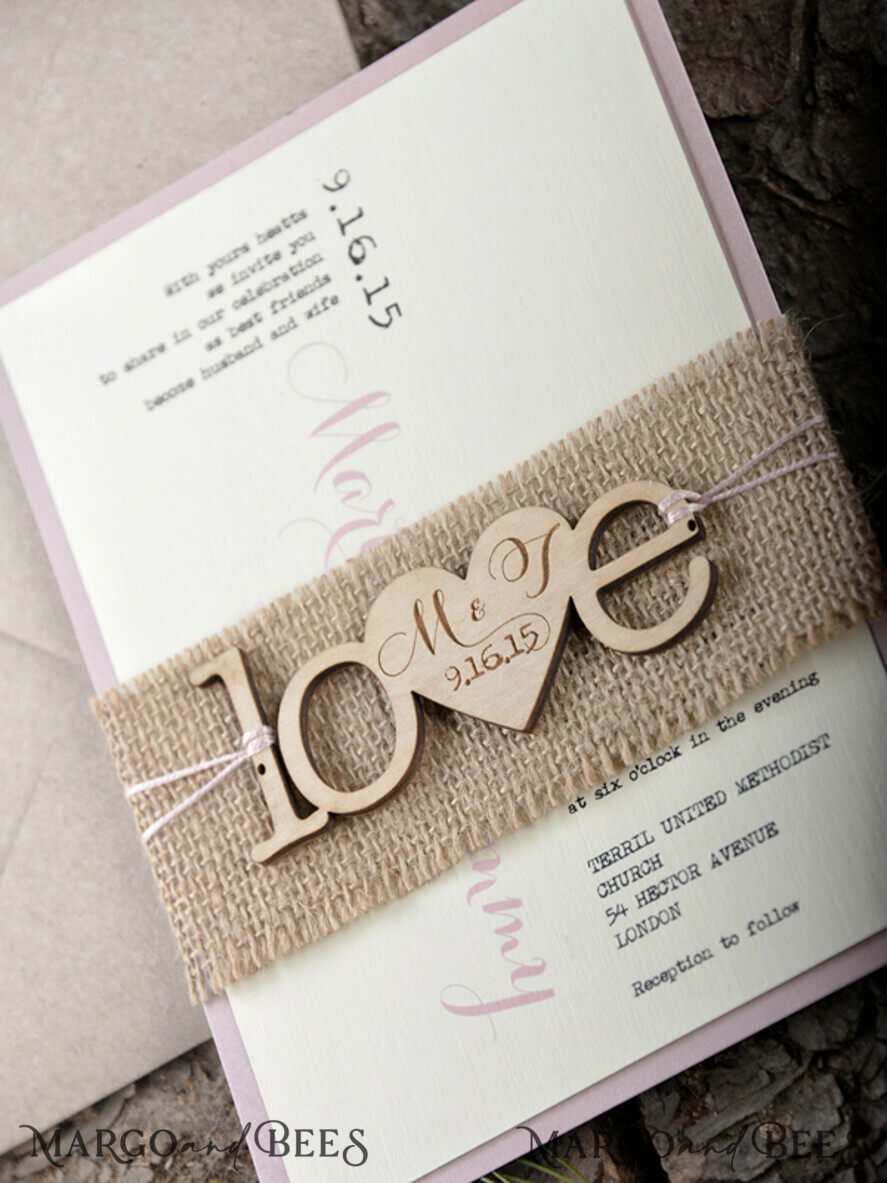 WEDDING INVITATIONS forest / Mountains / woodland theme Wedding invitations cards, rustic wood stationery