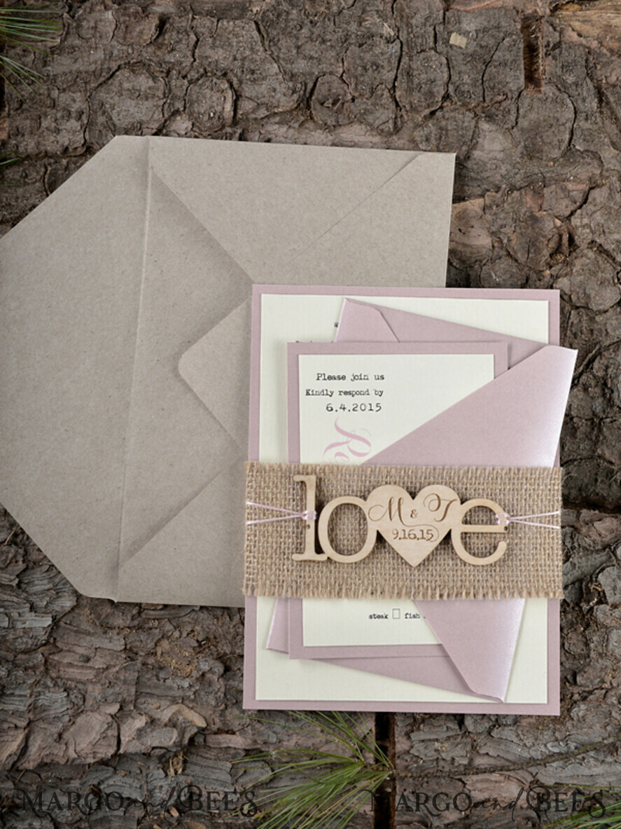 WEDDING INVITATIONS forest / Mountains / woodland theme Wedding invitations cards, rustic wood stationery