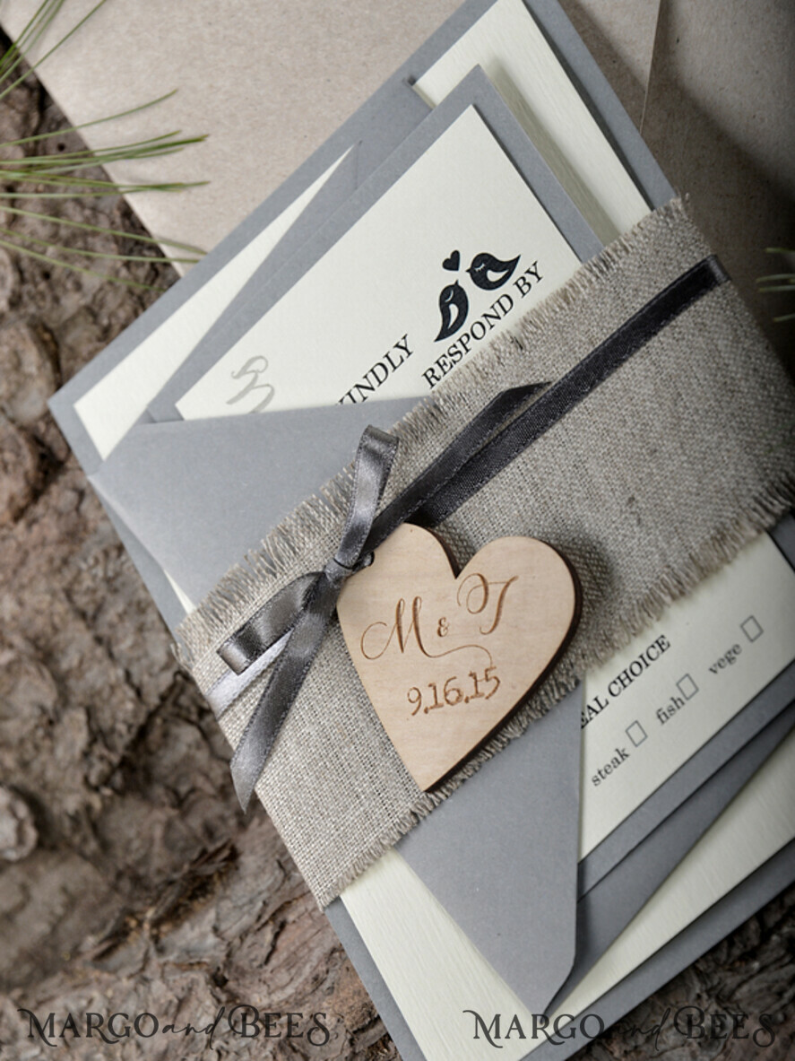 HOCHZEITS EINLADUNGEN Wald / Berge / Waldlandschaft Thema Stylische Hochzeits Einladung, ländliche Scheunen Stationery