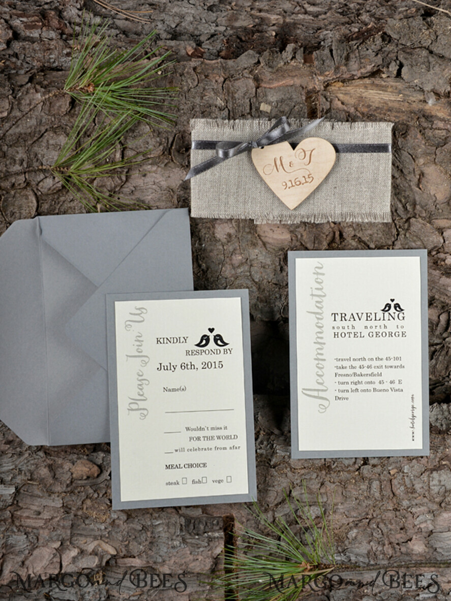 HOCHZEITS EINLADUNGEN Wald / Berge / Waldlandschaft Thema Stylische Hochzeits Einladung, ländliche Scheunen Stationery