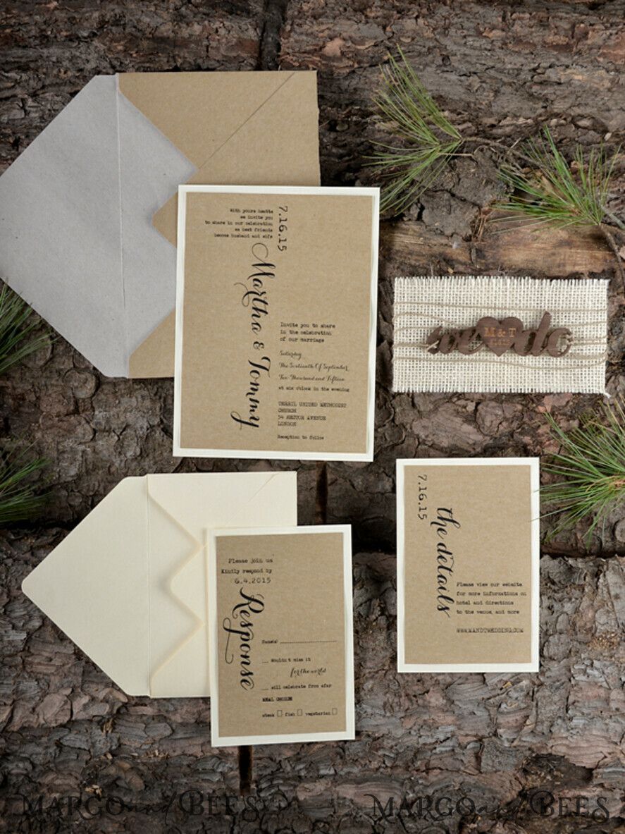 WEDDING INVITATIONS forest / Mountains / woodland theme Elegant Wedding invitations, rustic barn invites