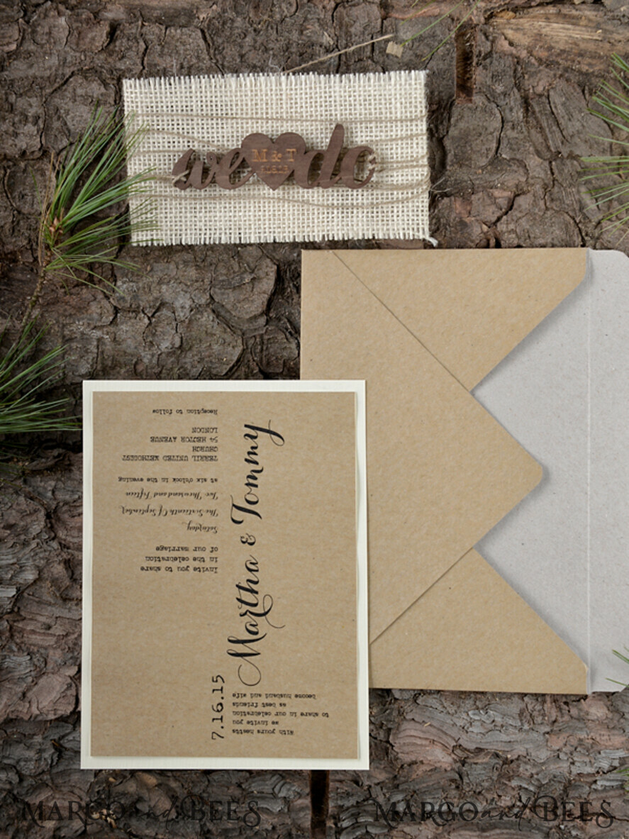 WEDDING INVITATIONS forest / Mountains / woodland theme Elegant Wedding invitations, rustic barn invites
