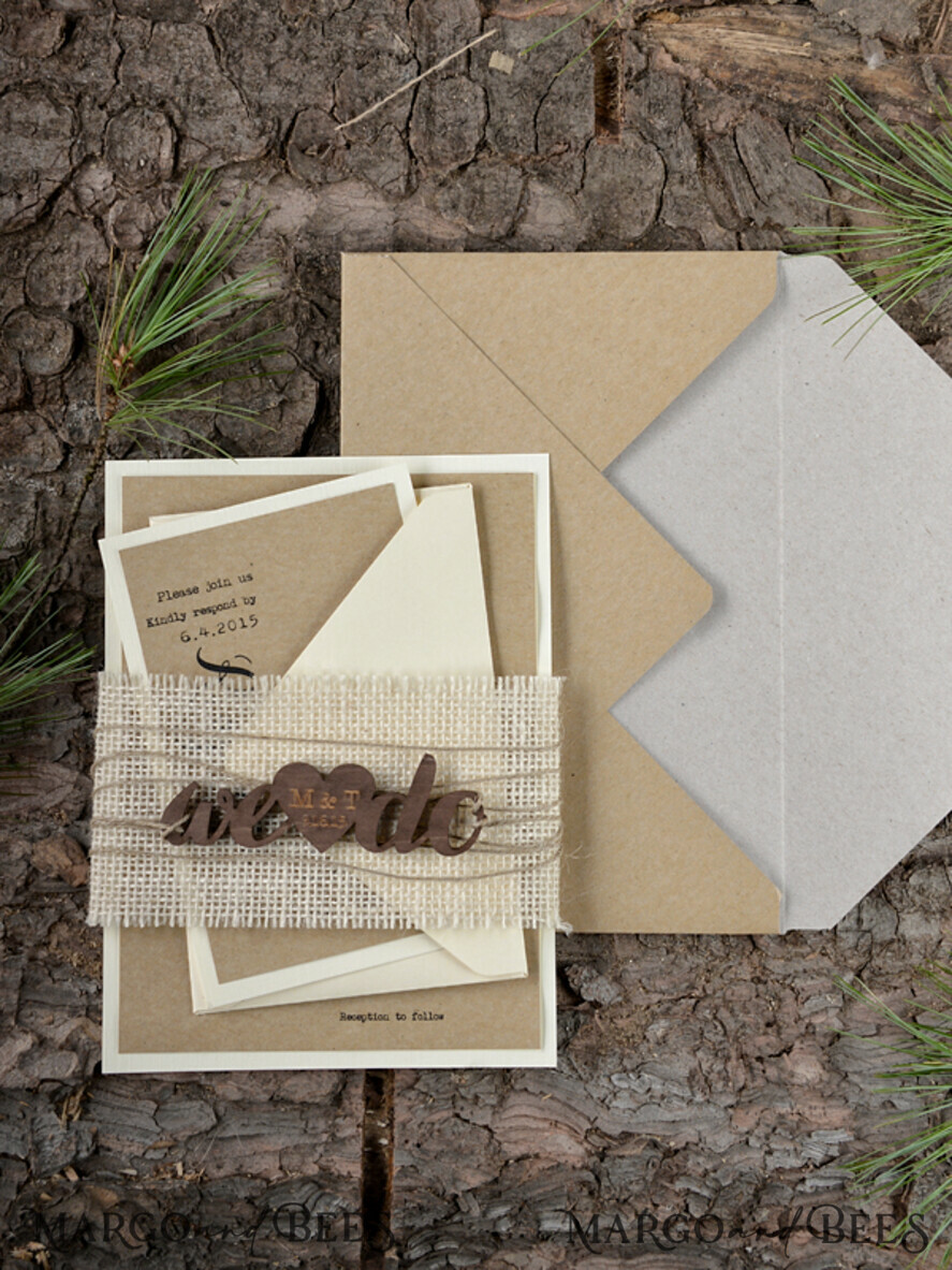 WEDDING INVITATIONS forest / Mountains / woodland theme Elegant Wedding invitations, rustic barn invites