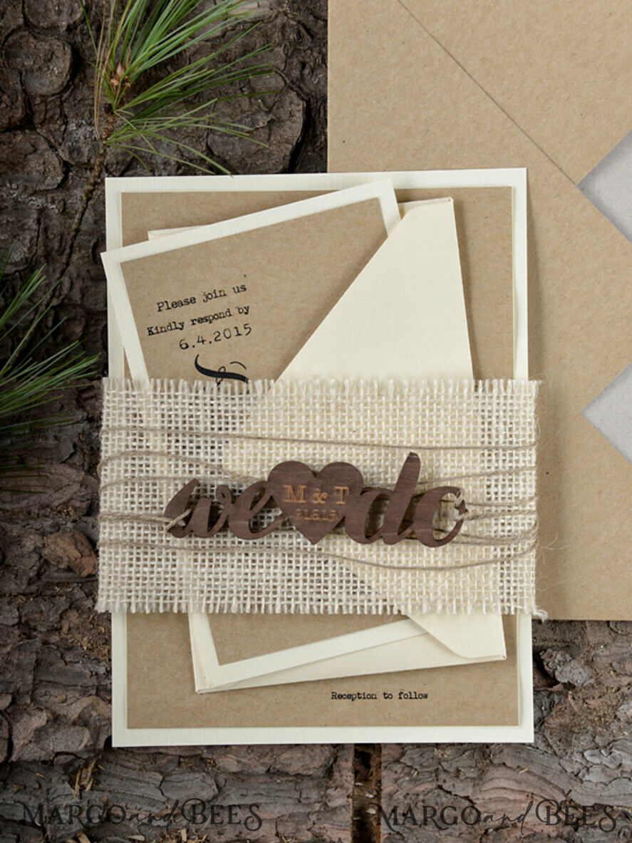 WEDDING INVITATIONS forest / Mountains / woodland theme Elegant Wedding invitations, rustic barn invites