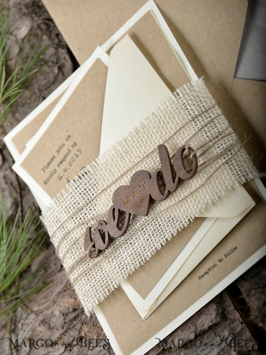WEDDING INVITATIONS forest / Mountains / woodland theme Elegant Wedding invitations, rustic barn invites