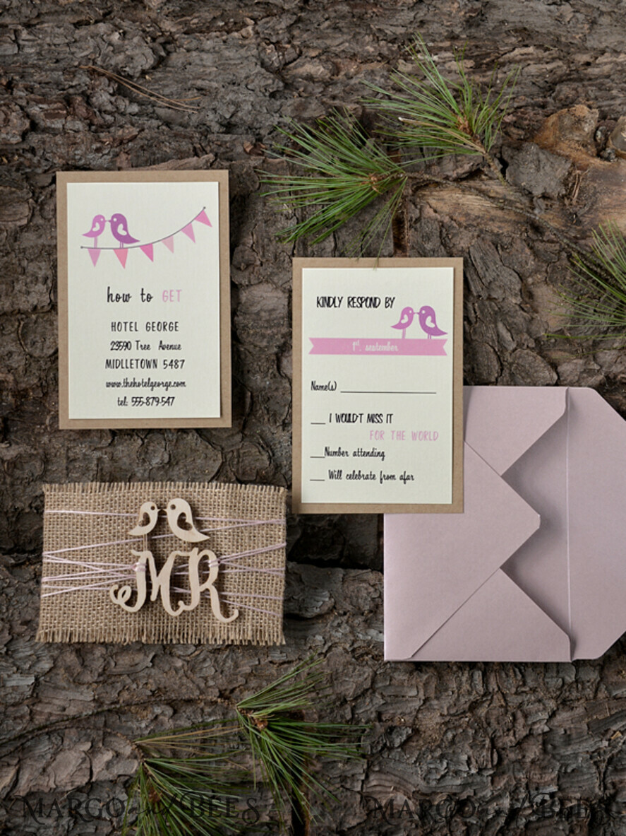 WEDDING INVITATIONS forest / Mountains / woodland theme Custom Wedding invitations, rustic wood stationery
