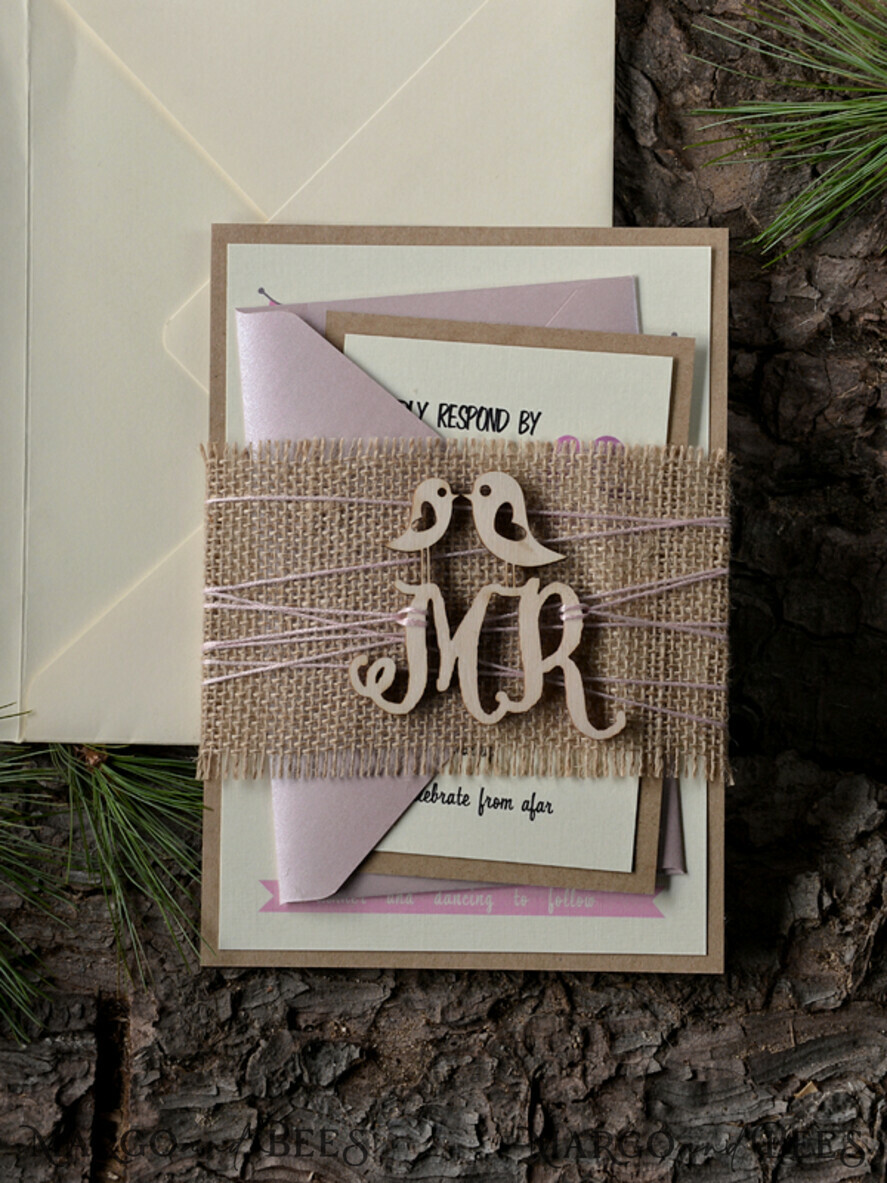 WEDDING INVITATIONS forest / Mountains / woodland theme Custom Wedding invitations, rustic wood stationery