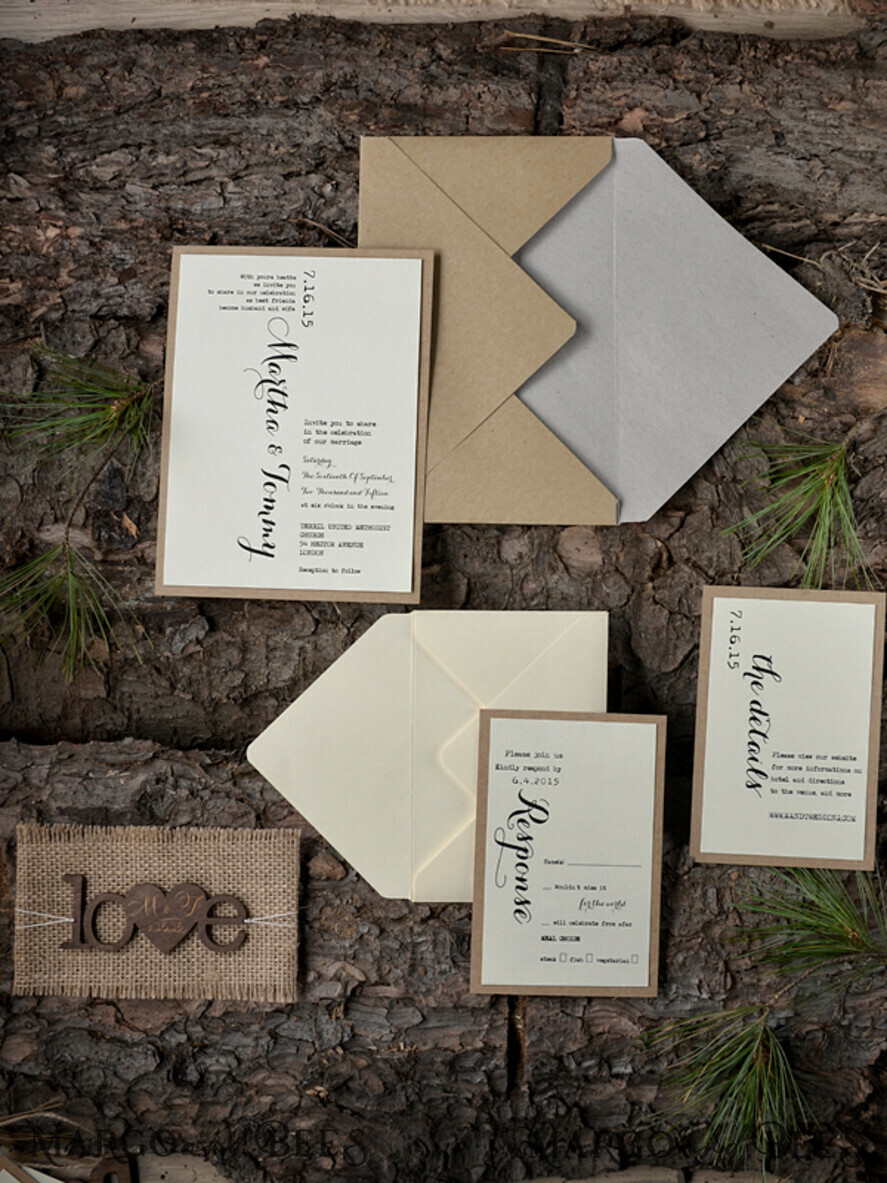 WEDDING INVITATIONS forest / Mountains / woodland theme Elegant Wedding invitations, woodland stationery