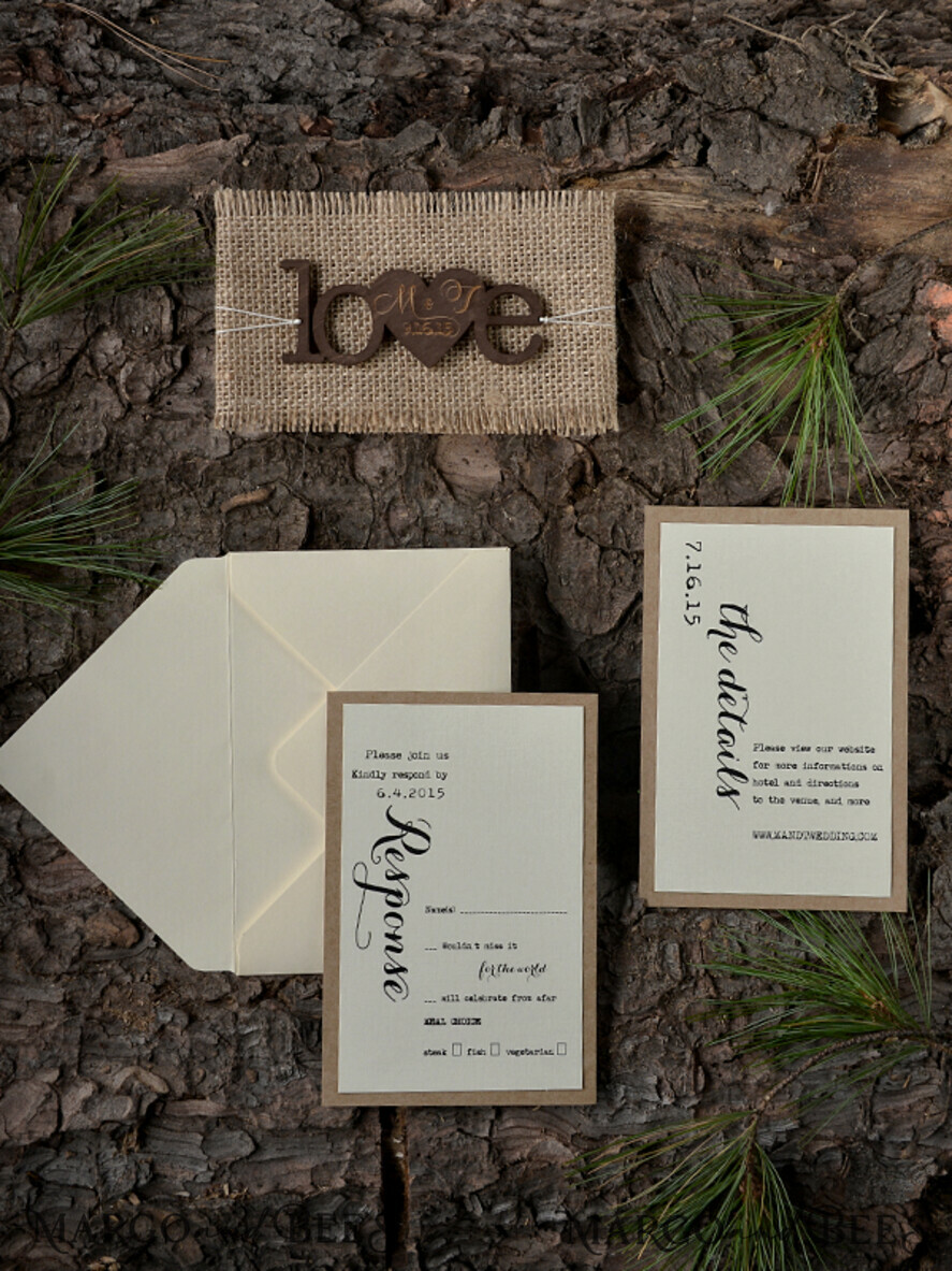 WEDDING INVITATIONS forest / Mountains / woodland theme Elegant Wedding invitations, woodland stationery