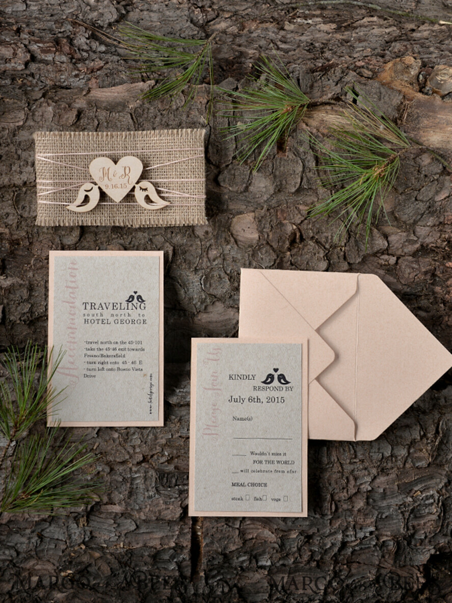 WEDDING INVITATIONS forest / Mountains / woodland theme The wedding invitations card, wooden invites