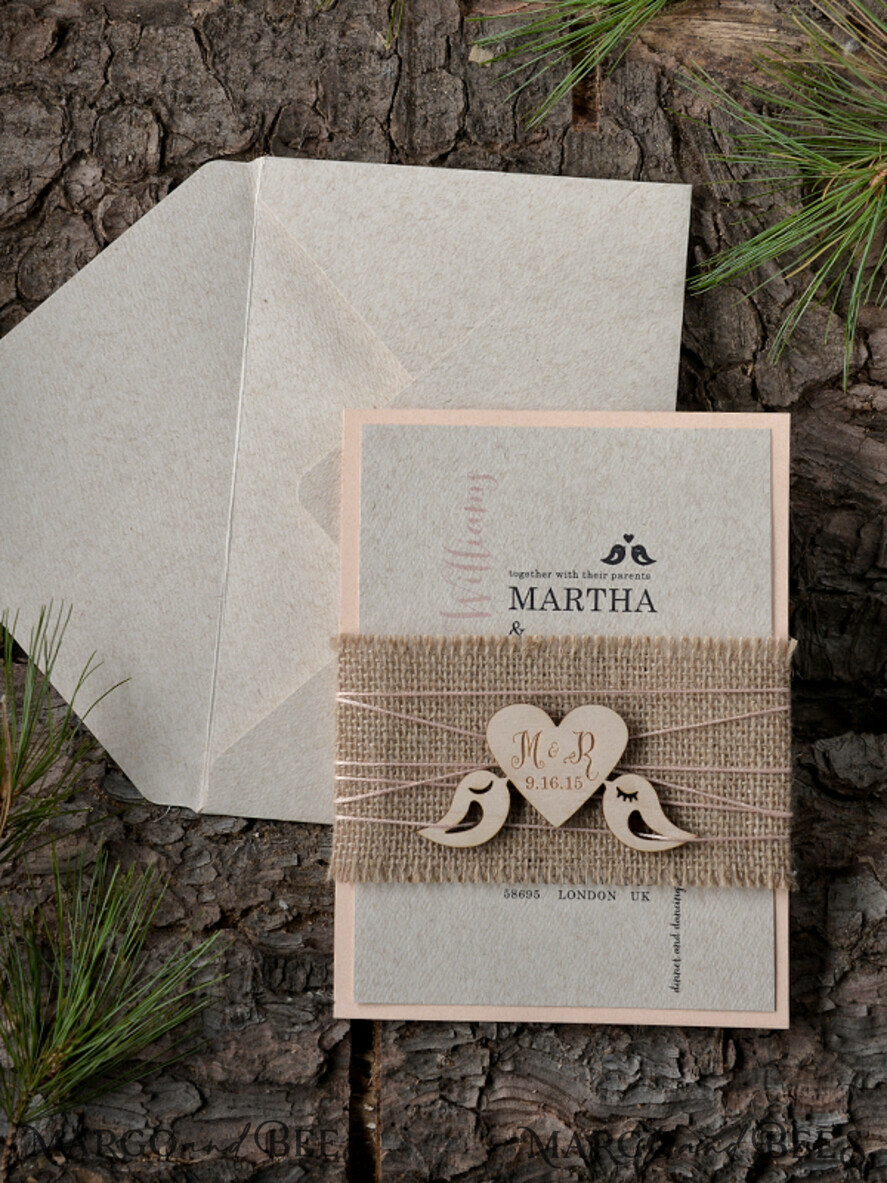 WEDDING INVITATIONS forest / Mountains / woodland theme The wedding invitations card, wooden invites