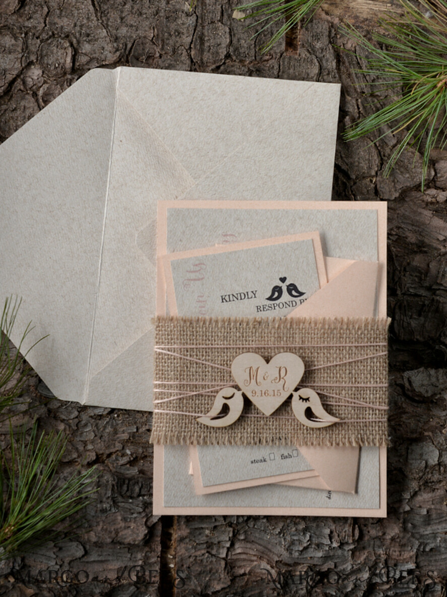 WEDDING INVITATIONS forest / Mountains / woodland theme The wedding invitations card, wooden invites