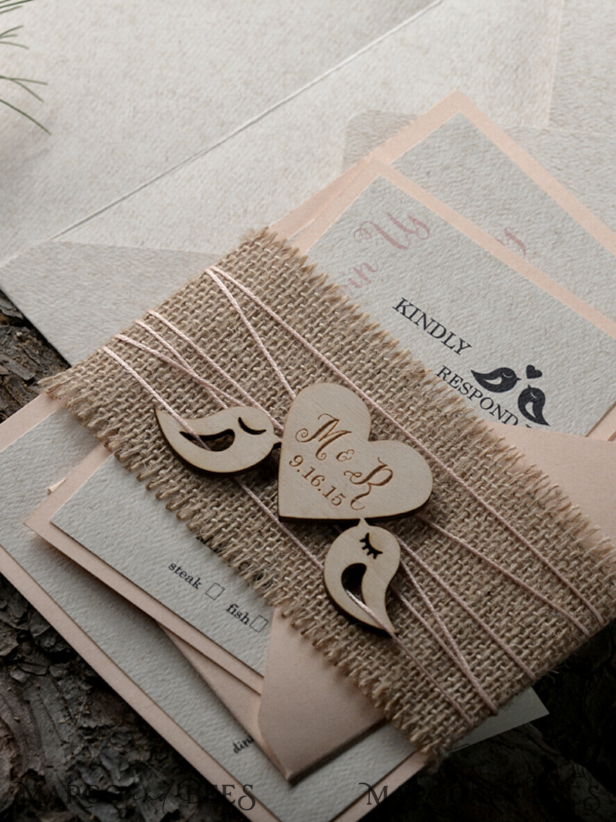 WEDDING INVITATIONS forest / Mountains / woodland theme The wedding invitations card, wooden invites