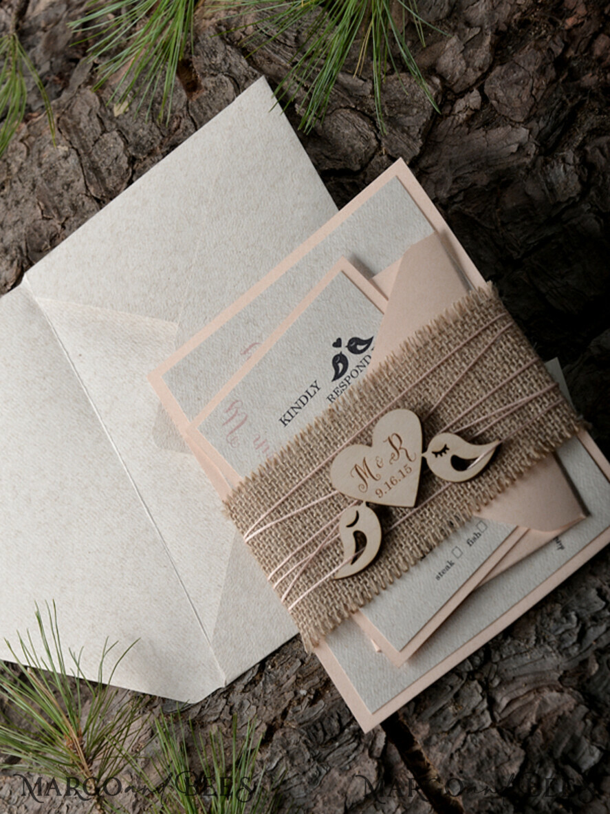 WEDDING INVITATIONS forest / Mountains / woodland theme The wedding invitations card, wooden invites