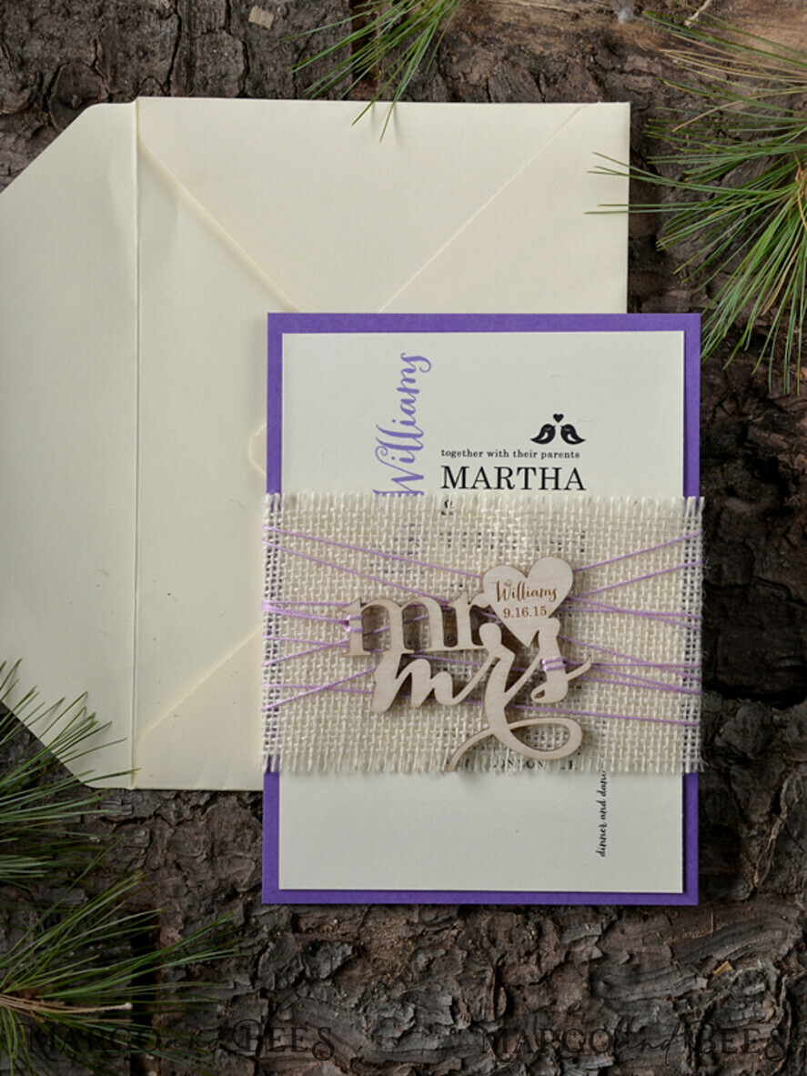 WEDDING INVITATIONS forest / Mountains / woodland theme Stylish wedding invitation, forest wooden stationery