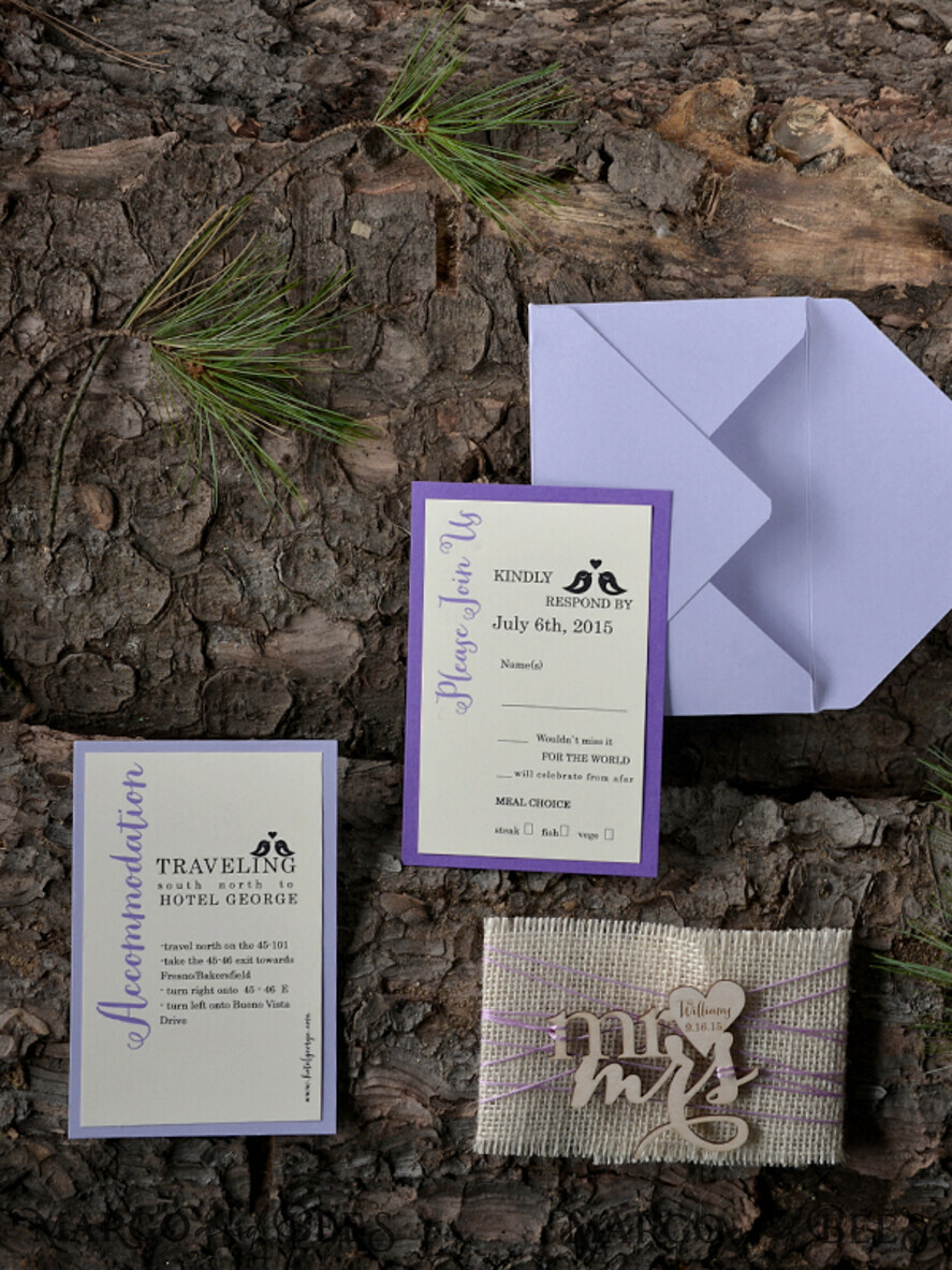 WEDDING INVITATIONS forest / Mountains / woodland theme Stylish wedding invitation, forest wooden stationery