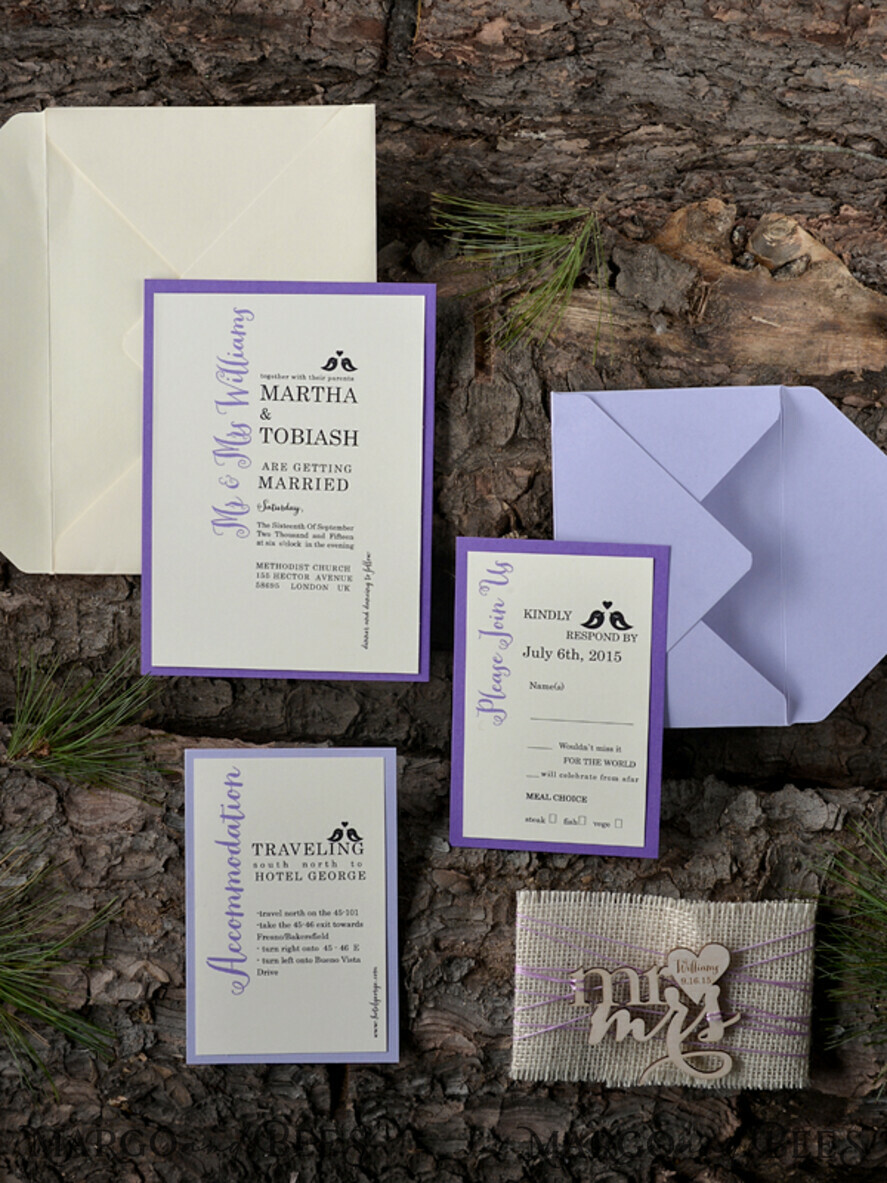 WEDDING INVITATIONS forest / Mountains / woodland theme Stylish wedding invitation, forest wooden stationery