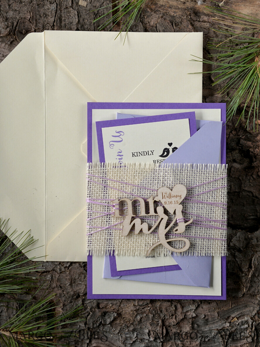 WEDDING INVITATIONS forest / Mountains / woodland theme Stylish wedding invitation, forest wooden stationery