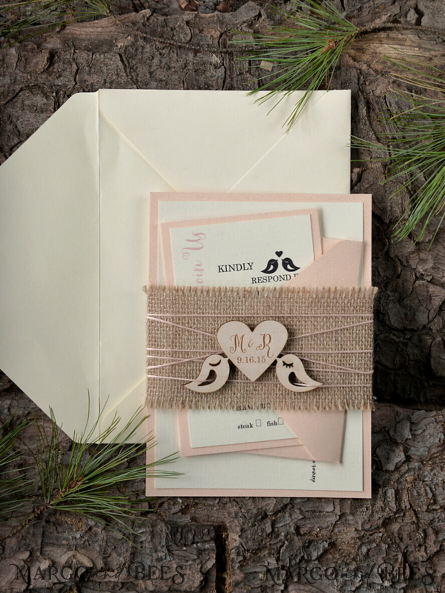 WEDDING INVITATIONS forest / Mountains / woodland theme Affordable wedding invitations, natural rustic stationery