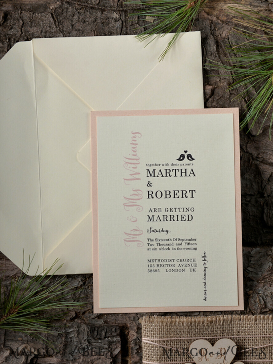 WEDDING INVITATIONS forest / Mountains / woodland theme Affordable wedding invitations, natural rustic stationery
