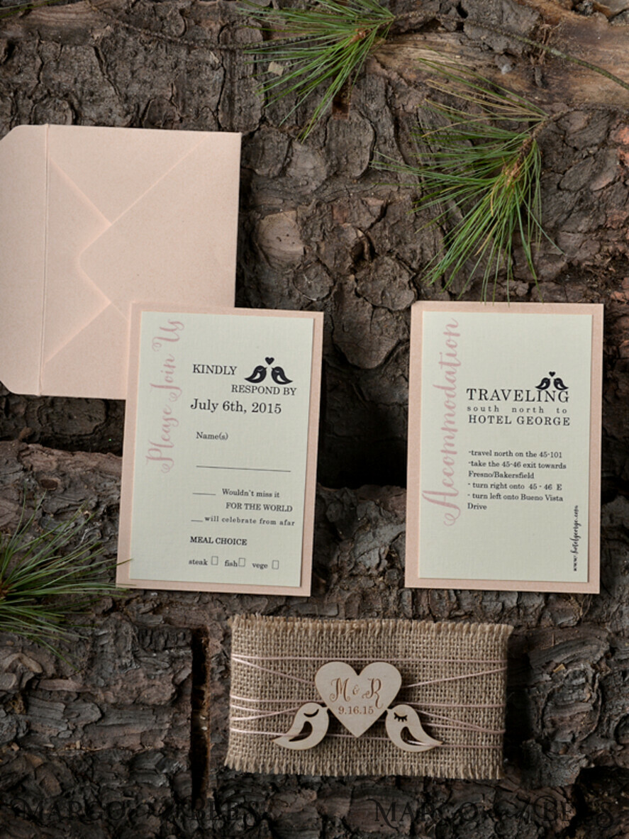 WEDDING INVITATIONS forest / Mountains / woodland theme Affordable wedding invitations, natural rustic stationery