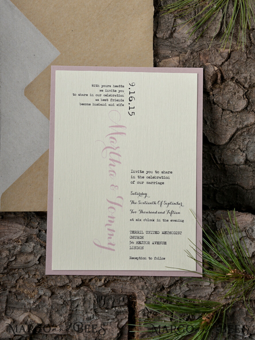 WEDDING INVITATIONS forest / Mountains / woodland theme Personalised Wedding invitations, rustic invites