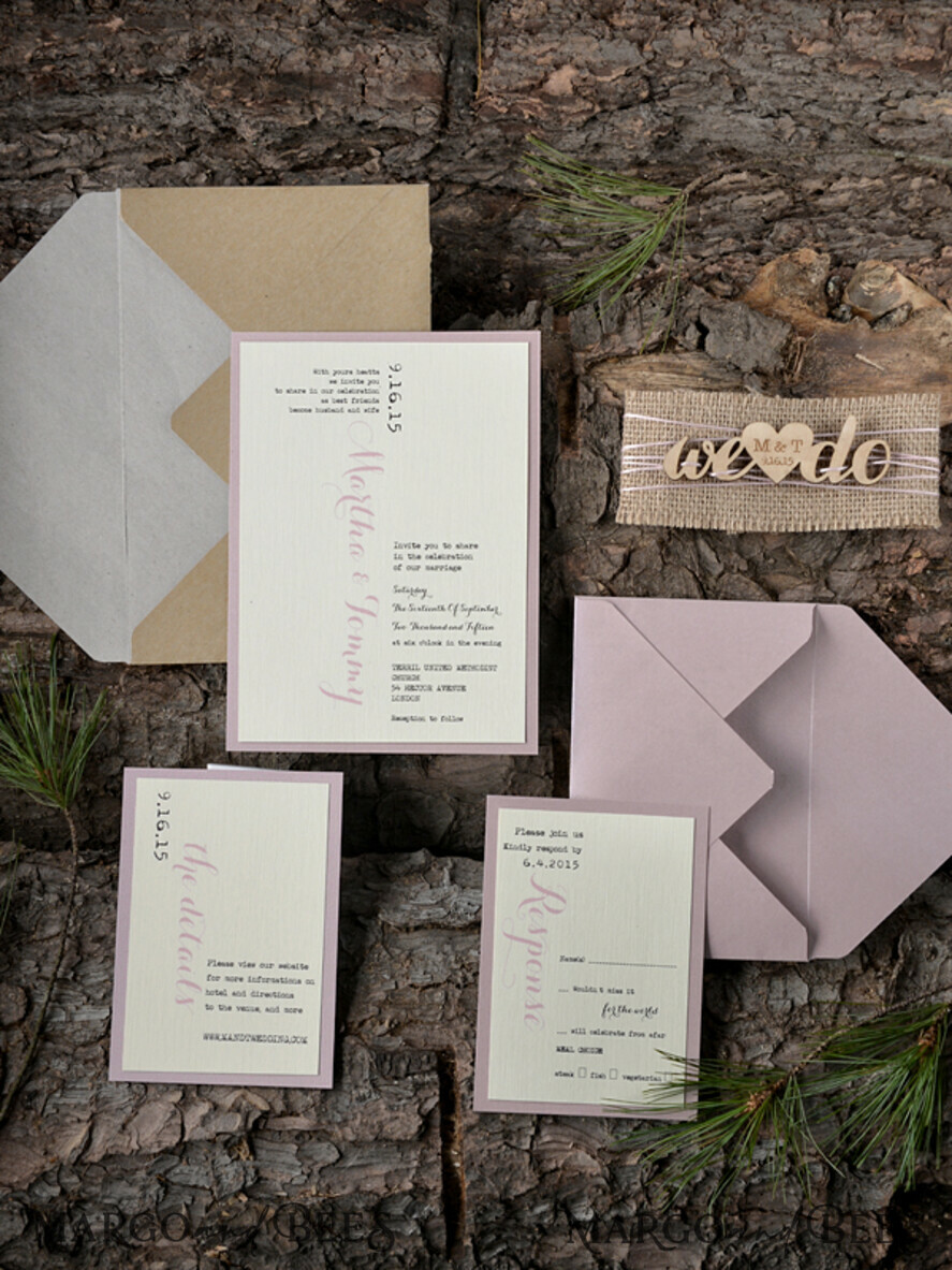 WEDDING INVITATIONS forest / Mountains / woodland theme Personalised Wedding invitations, rustic invites