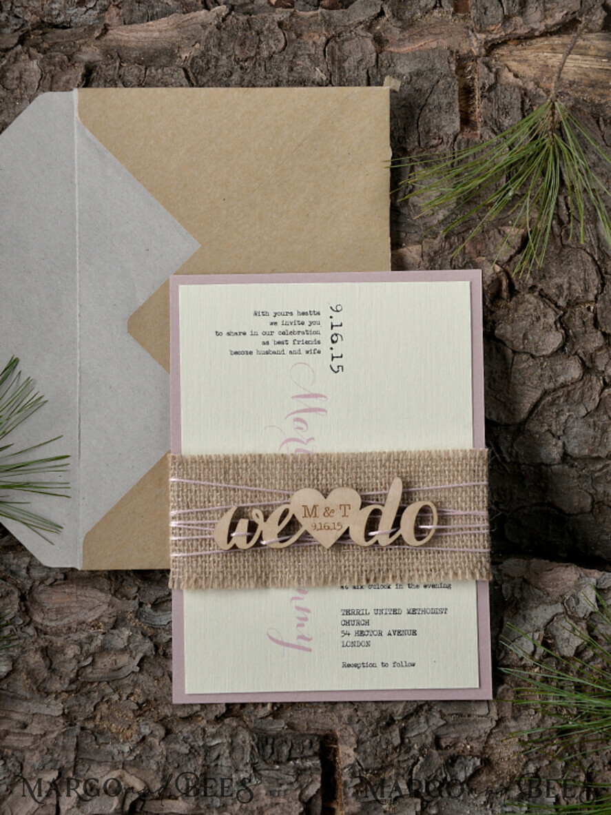 WEDDING INVITATIONS forest / Mountains / woodland theme Personalised Wedding invitations, rustic invites
