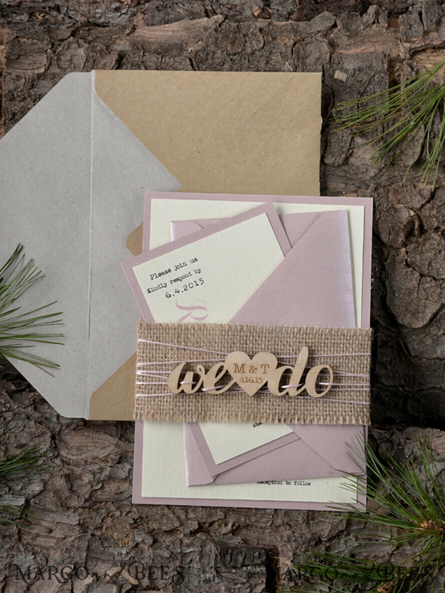 WEDDING INVITATIONS forest / Mountains / woodland theme Personalised Wedding invitations, rustic invites