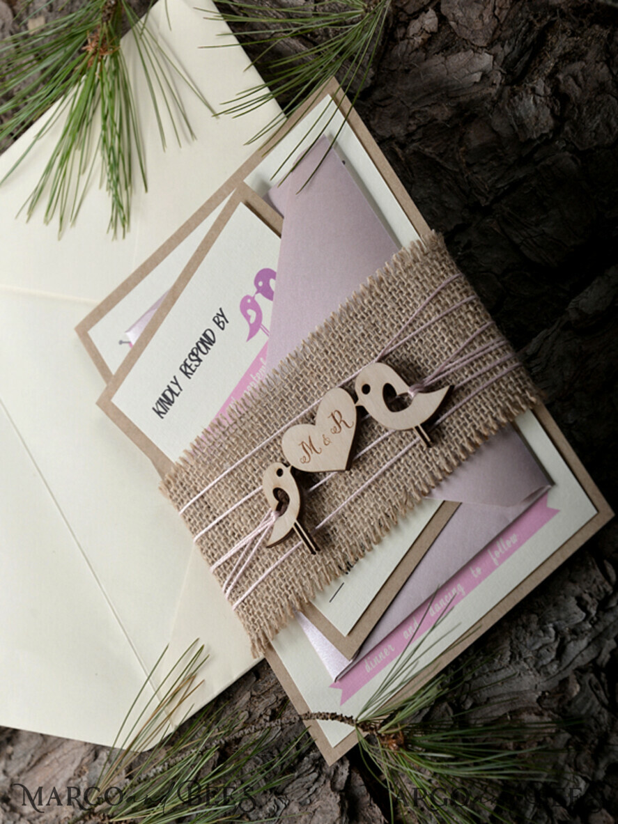 WEDDING INVITATIONS forest / Mountains / woodland theme Personalised wedding invitation, wooden invites