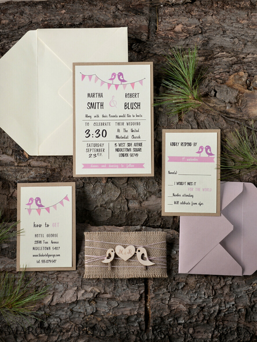 WEDDING INVITATIONS forest / Mountains / woodland theme Personalised wedding invitation, wooden invites