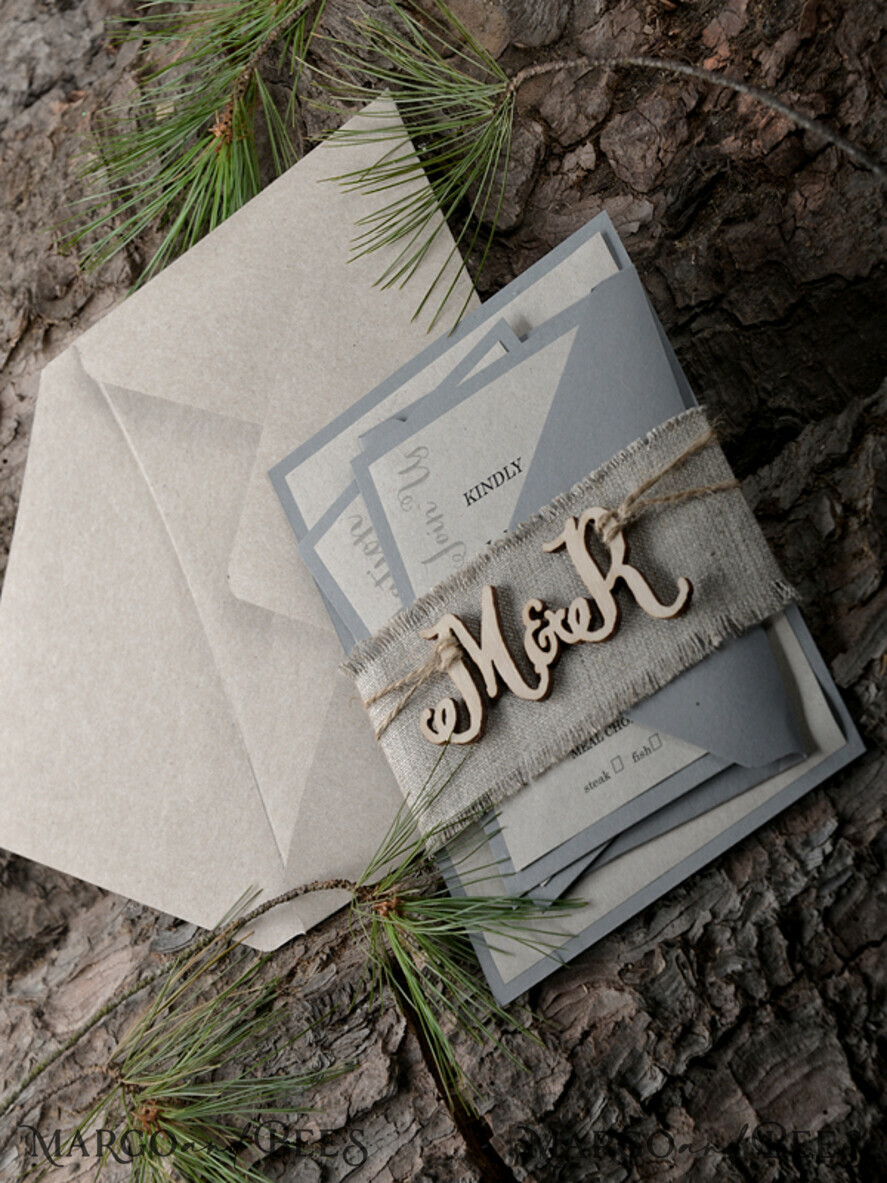 HOCHZEITS EINLADUNGEN Wald / Berge / Waldlandschaft Thema Die Hochzeitseinladungen, Holz-Einladungen