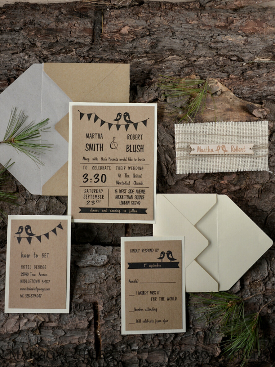 WEDDING INVITATIONS forest / Mountains / woodland theme Personalised wedding invitation, rustic barn invites