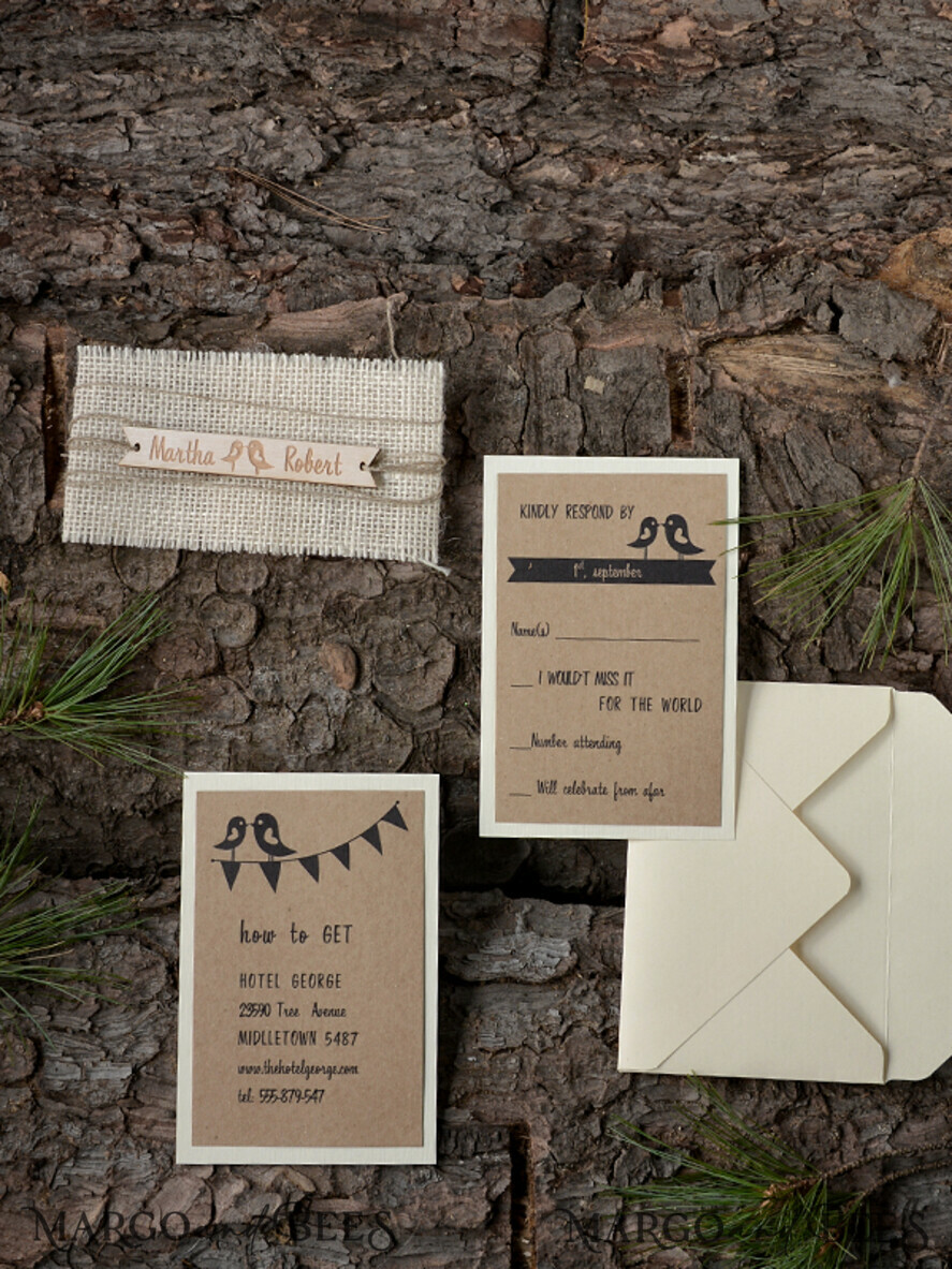 WEDDING INVITATIONS forest / Mountains / woodland theme Personalised wedding invitation, rustic barn invites