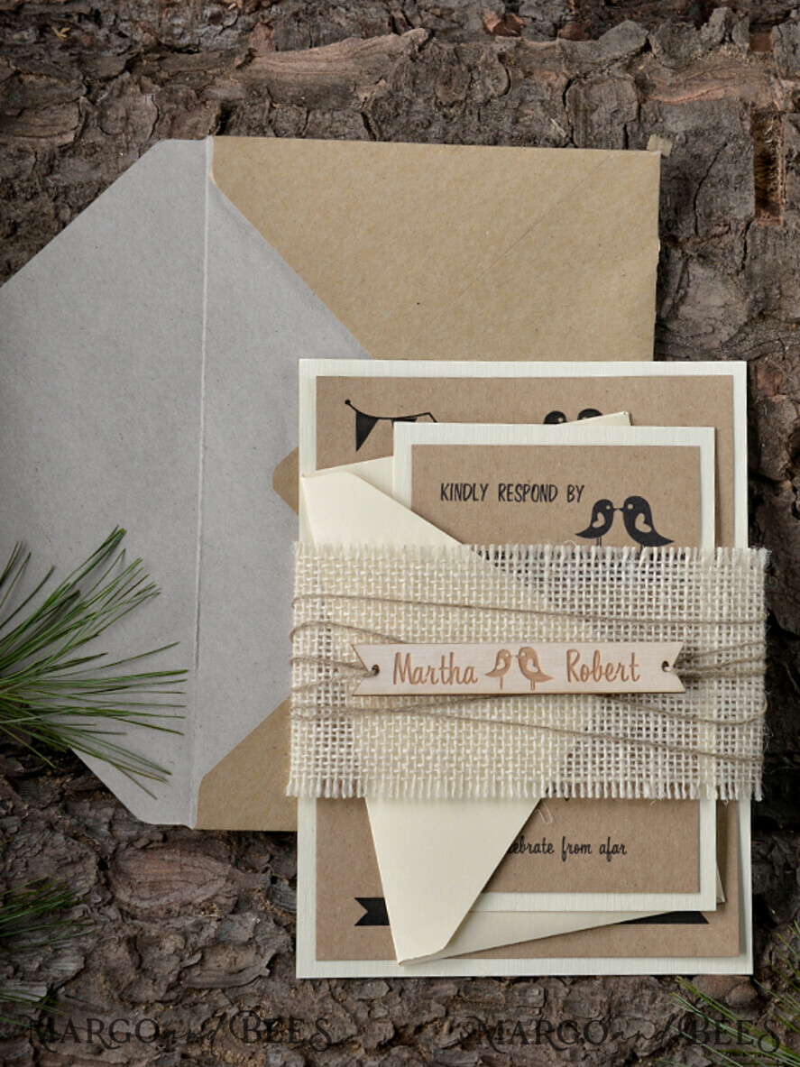WEDDING INVITATIONS forest / Mountains / woodland theme Personalised wedding invitation, rustic barn invites