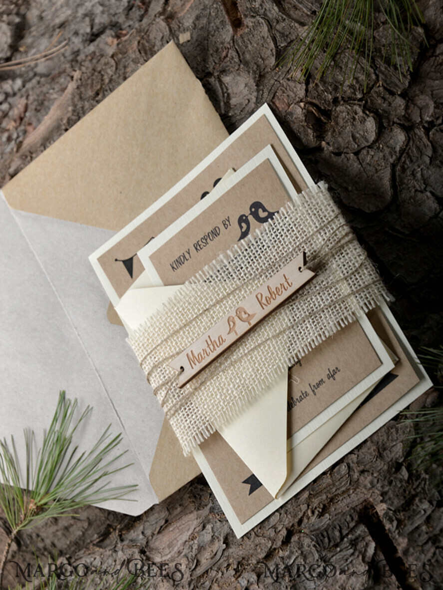 WEDDING INVITATIONS forest / Mountains / woodland theme Personalised wedding invitation, rustic barn invites