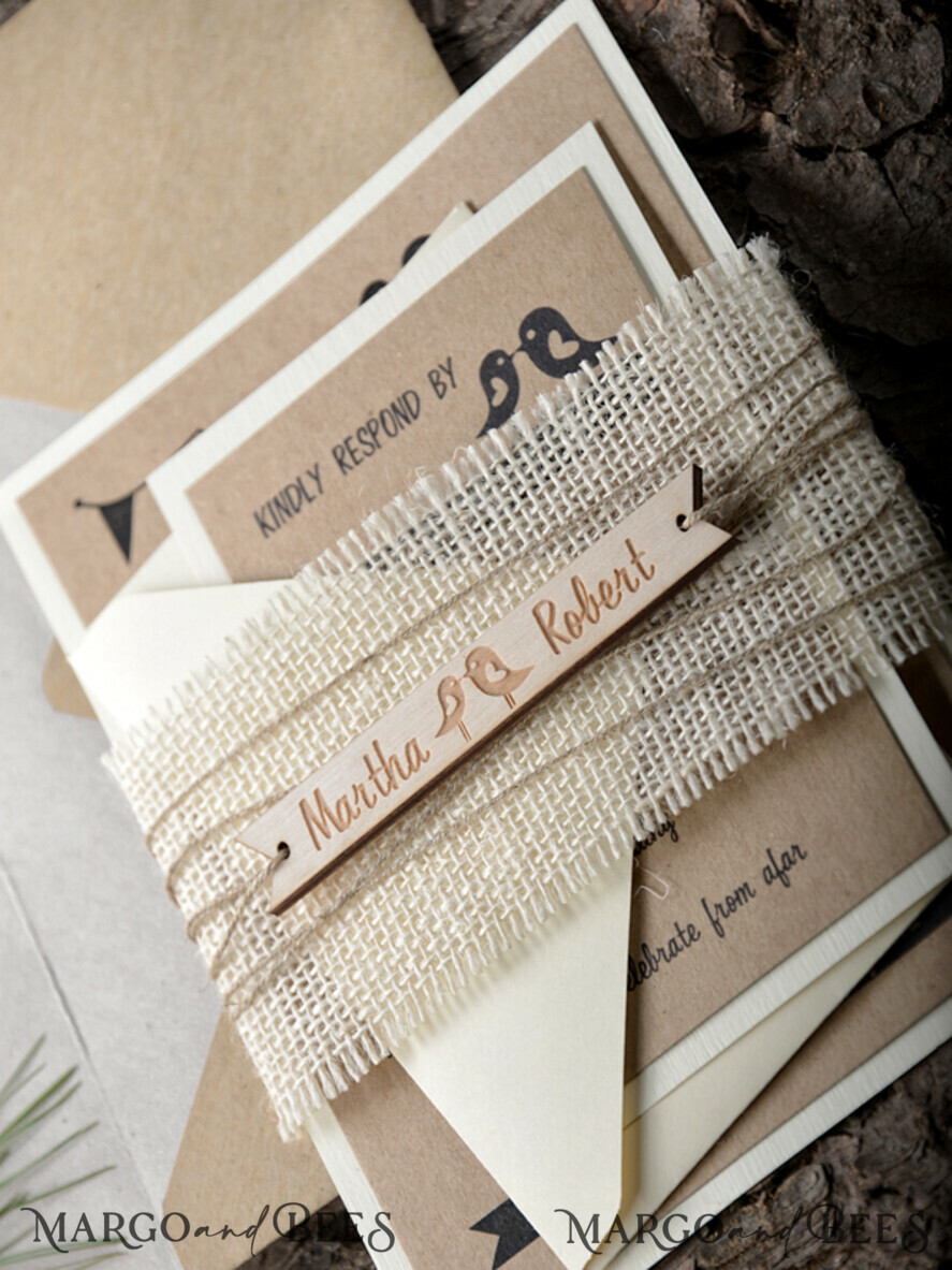 WEDDING INVITATIONS forest / Mountains / woodland theme Personalised wedding invitation, rustic barn invites
