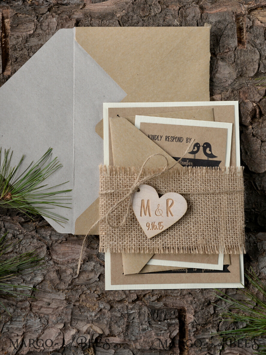 WEDDING INVITATIONS forest / Mountains / woodland theme Custom Wedding invitations, rustic barn invites