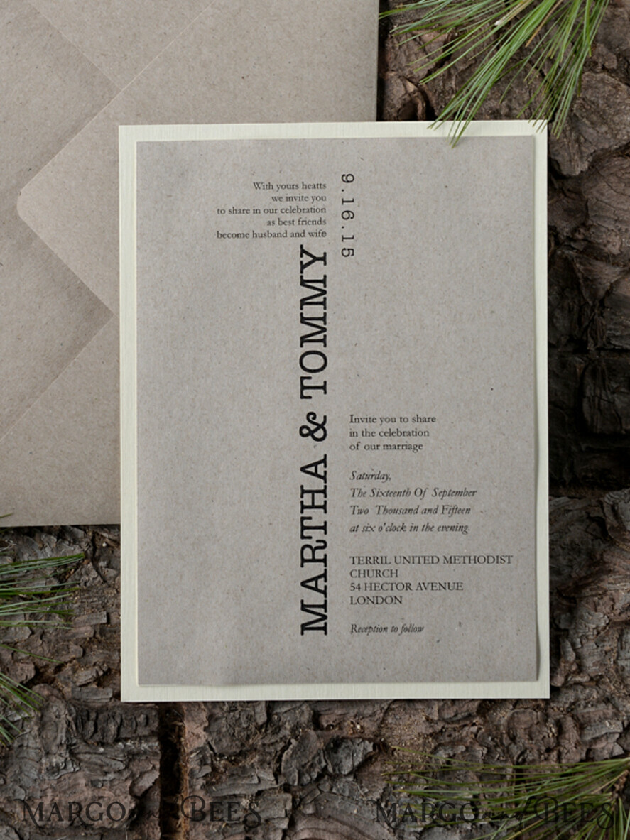 WEDDING INVITATIONS forest / Mountains / woodland theme Handmade wedding invitation, woodland stationery