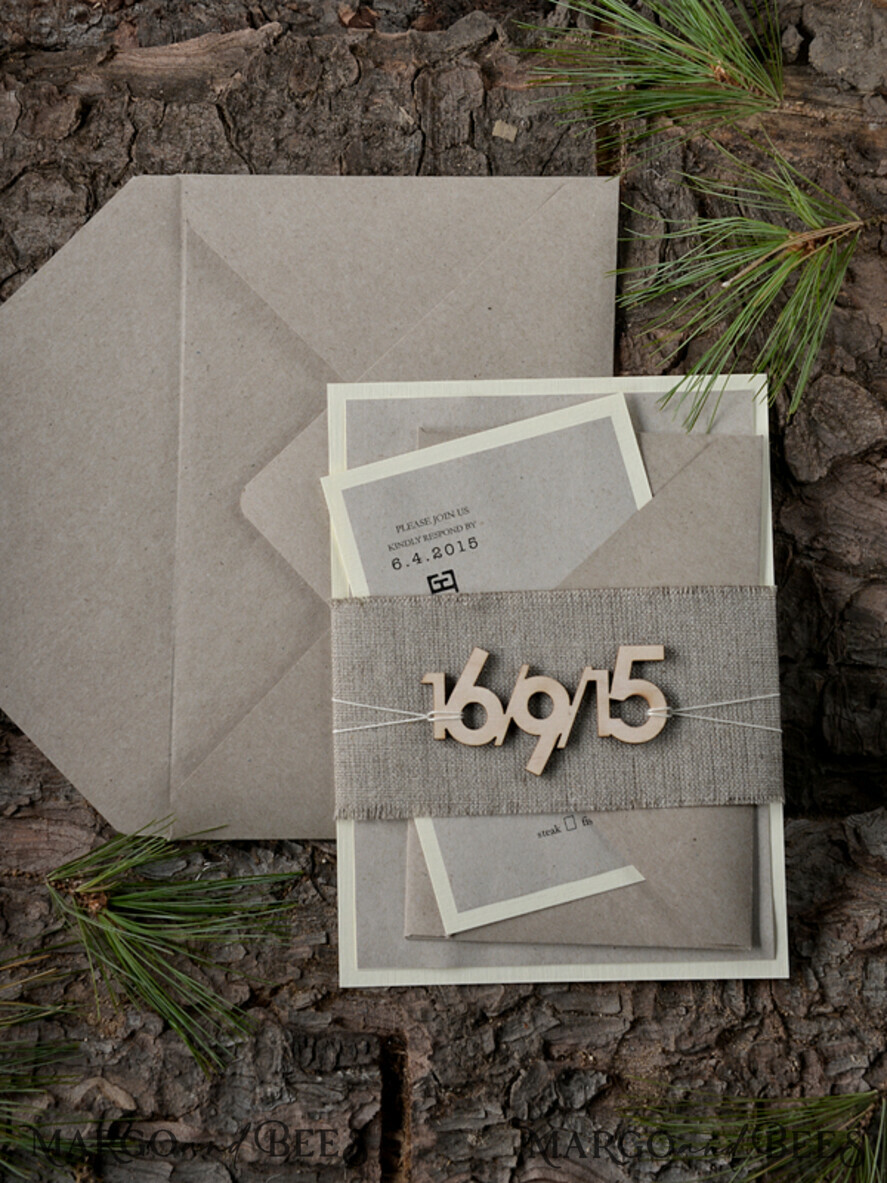 WEDDING INVITATIONS forest / Mountains / woodland theme Handmade wedding invitation, woodland stationery