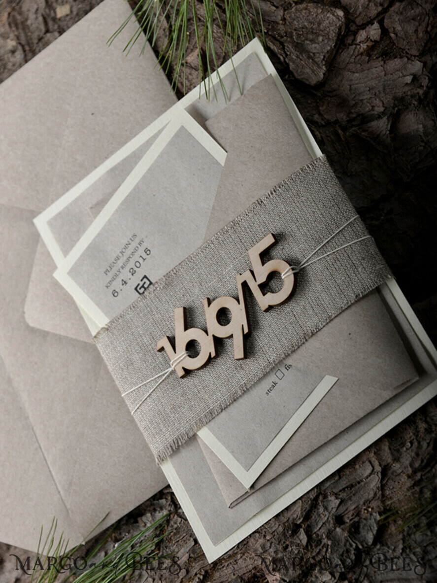 WEDDING INVITATIONS forest / Mountains / woodland theme Handmade wedding invitation, woodland stationery