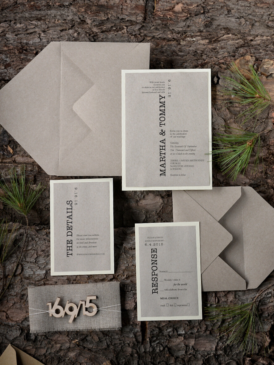 WEDDING INVITATIONS forest / Mountains / woodland theme Handmade wedding invitation, woodland stationery