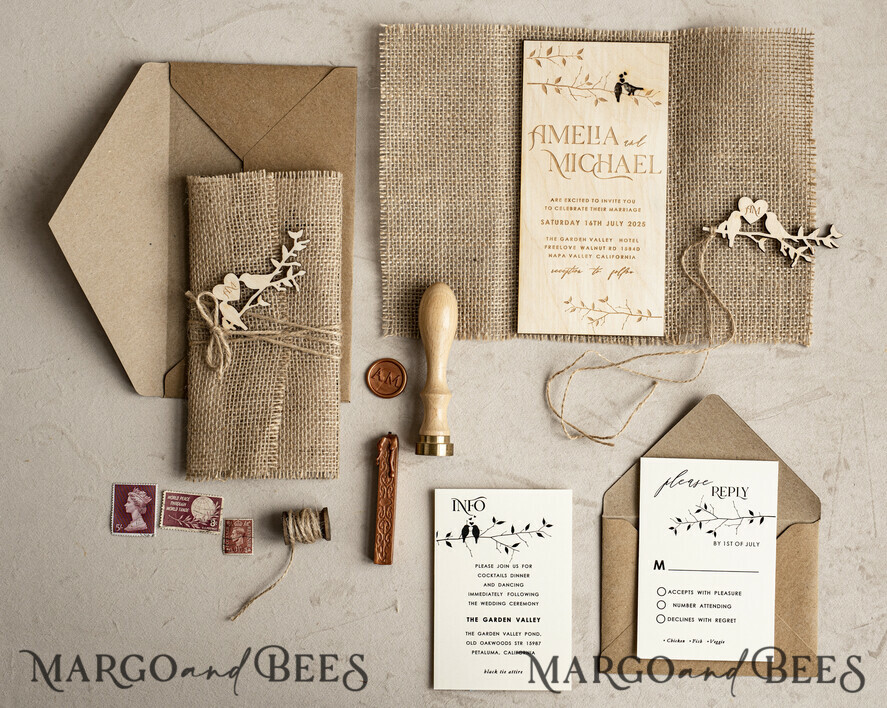 WEDDING INVITATIONS forest / Mountains / woodland theme Stylish wedding invitation, natural rustic stationery