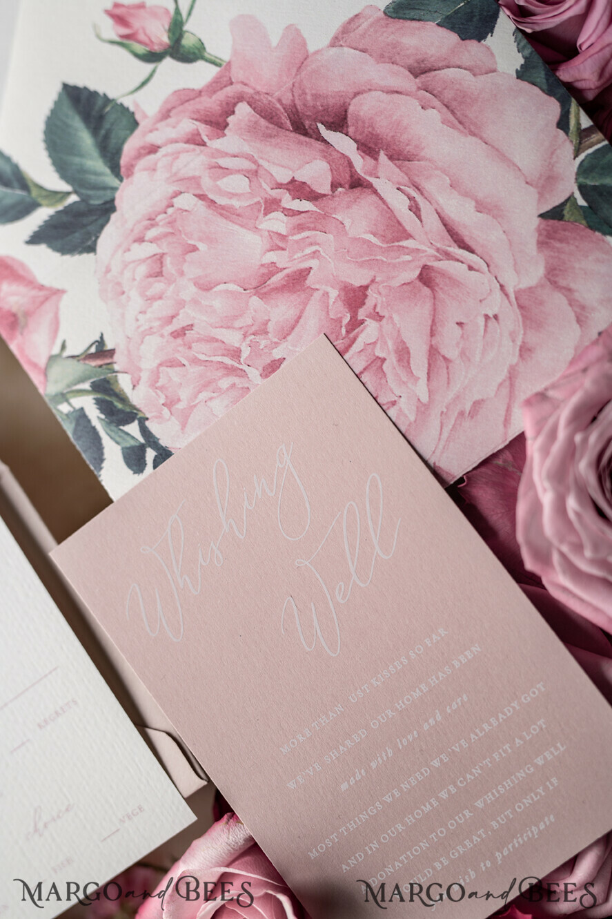 WEDDING INVITATIONS Elegant Invites Classic Cards Floral Vintage Wedding Invitations With Hand Dyed Ribbon, Minimalistic White Wedding Invites, Handmade Wedding Invitation Suite, Bespoke Pink Wedding Stationery