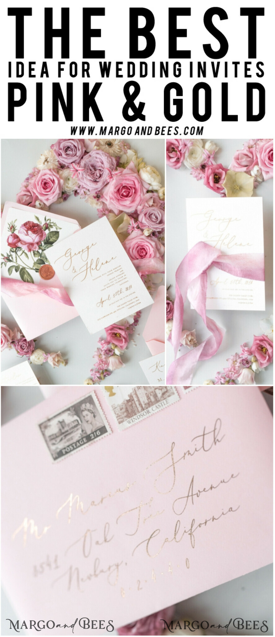 WEDDING INVITATIONS Elegant Invites Classic Cards Romantic Blush Pink Wedding Invitations, Vintage Floral Wedding Invitation Suite, Elegant Wedding Cards With Hand Dyed Bow, Glamour Peony Wedding Stationery
